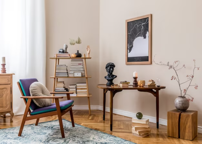 A Serene Study Room or Library