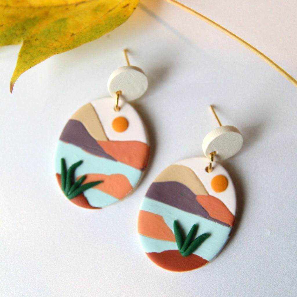 Geometric Clay Earrings