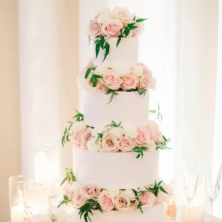 Rose Spaced Multi Tier Cake