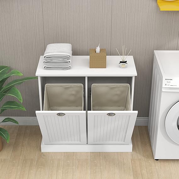 Tilt Out Laundry Hamper Cabinet