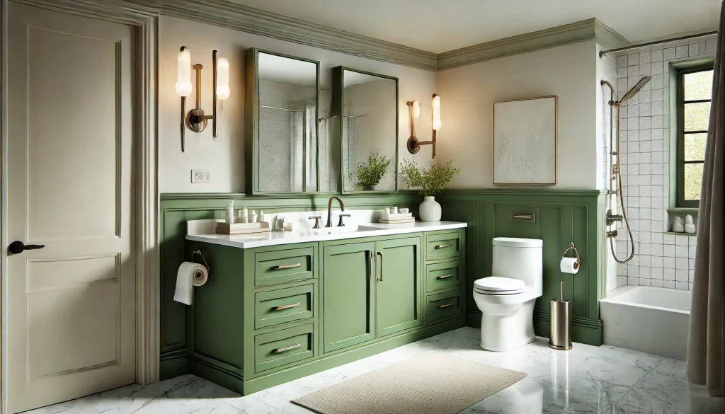 Bathrooms with a Touch of Ripe Olive