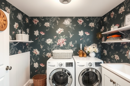 peel and stick wallpaper for laundry room