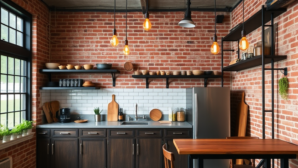 Industrial-Style with Exposed Brick and Metal