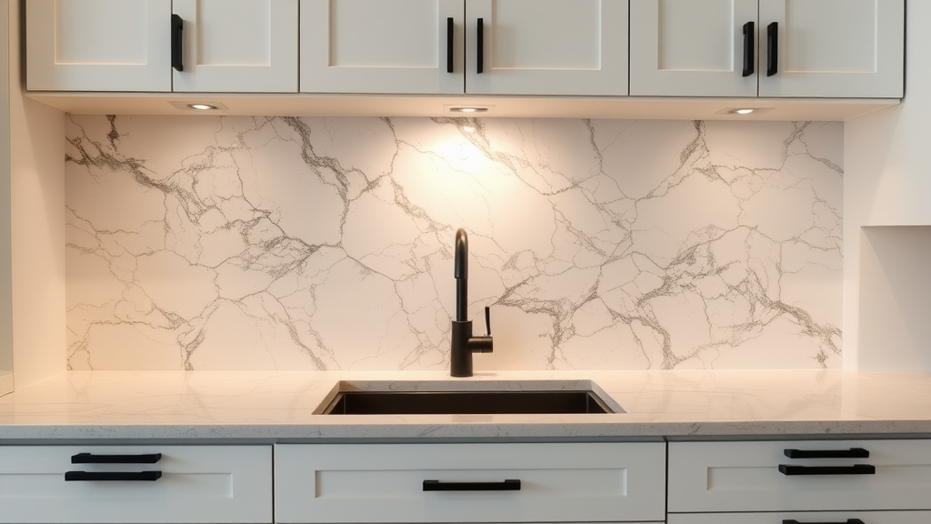 Lit Marble Backsplash