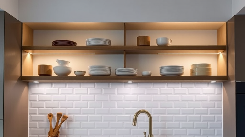 Open Shelving with LED Lighting