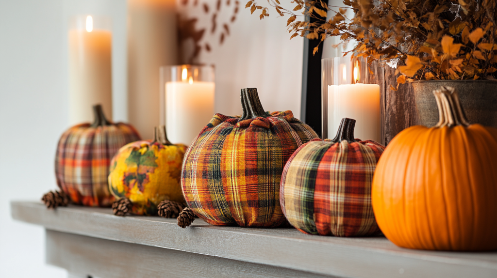 Plaid Pumpkin Display