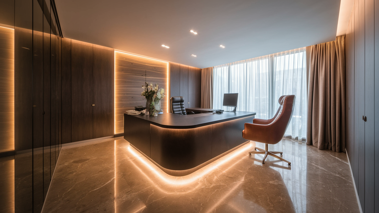 LED_strip_lighting_for_under-desk_ambiance